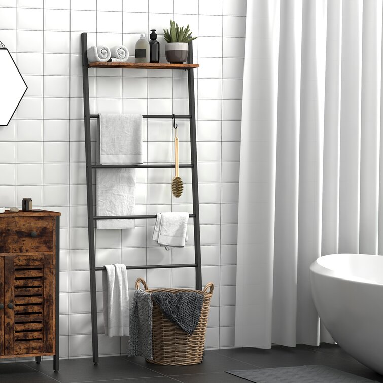 Ladder towel best sale rack with shelf